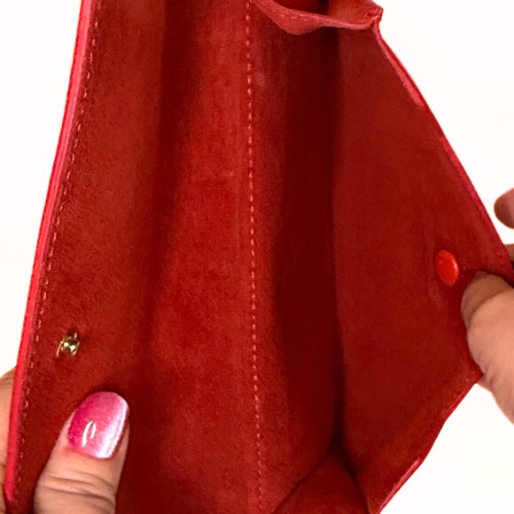 Celine Red Tie Knot Leather Purse and Pouch - Picture 14 of 15